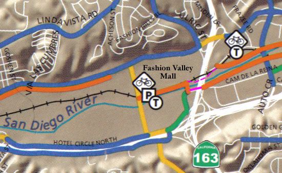 Bike Paths near Fashion Valley Mall