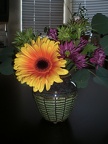 Flowers in handmade vase