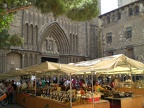 Market under cathedral