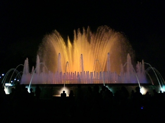 Glowing man & fountain