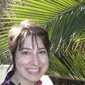 Christy with palm frond